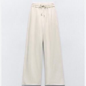 NWOT Zara off-white flare leg sweatpants
